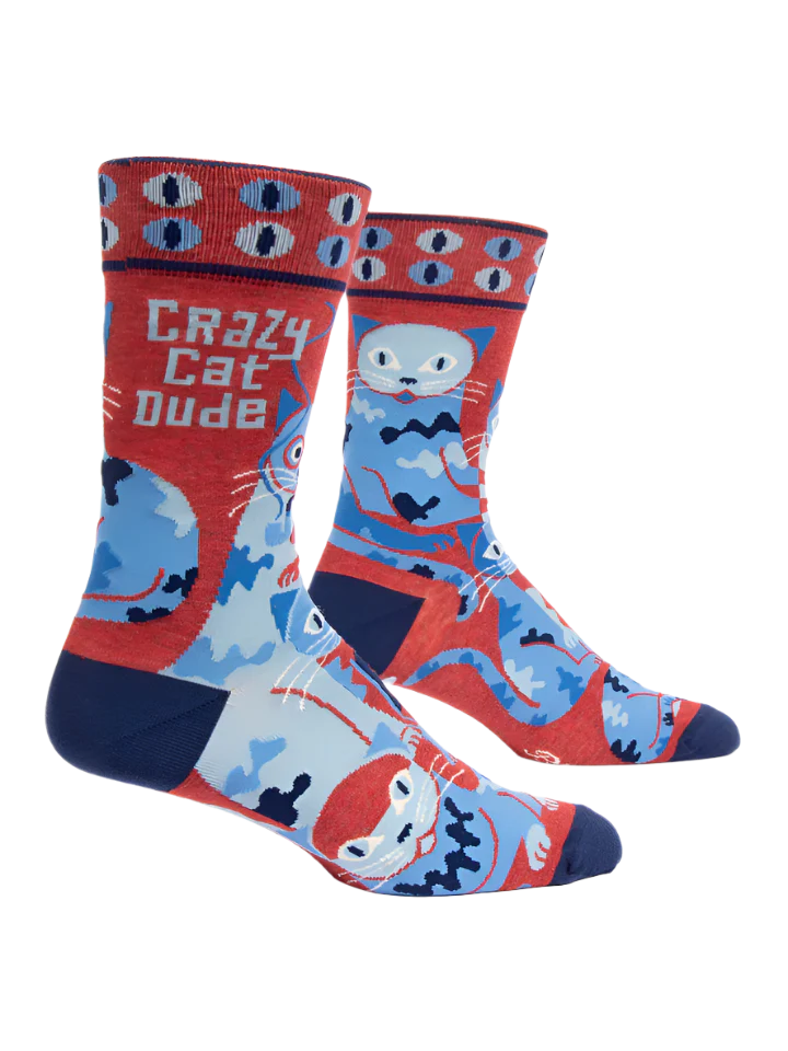 Crazy Cat Dude Men's Socks
