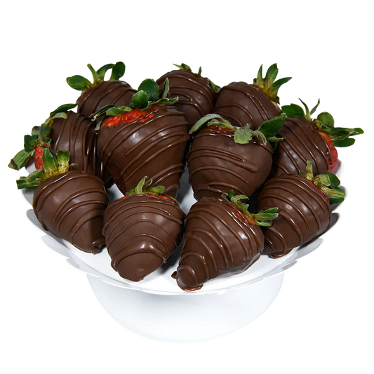 Strawberries covered in milk chocolate