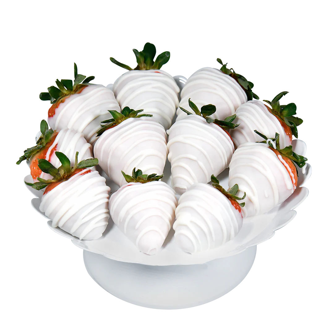 Strawberries covered in white chocolate